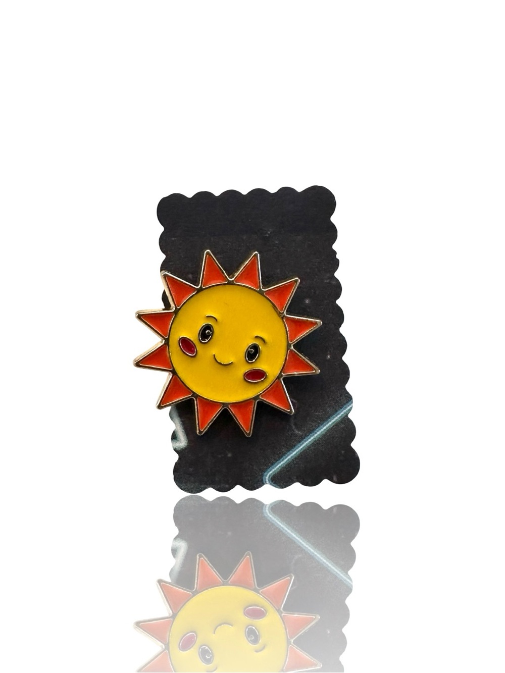 Unique Bargains Yellow and Orange Smiling Sun Enamel Pin for Kids
